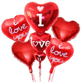 PartyCorp I Love You Forever Heart Shaped Foil Balloon Bouquet, Decoration Set, DIY Pack of 5
